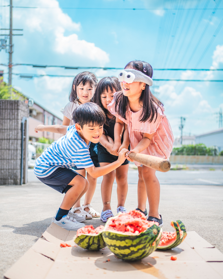 ニッポンの夏休みで賞　kayokoさんの作品「初めてのスイカ割り」
